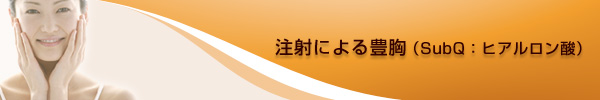注射による豊胸(SubQ:ヒアルロン酸)